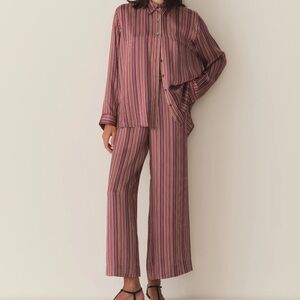Doen 100% silk georgie pant le marais stripe - size 4